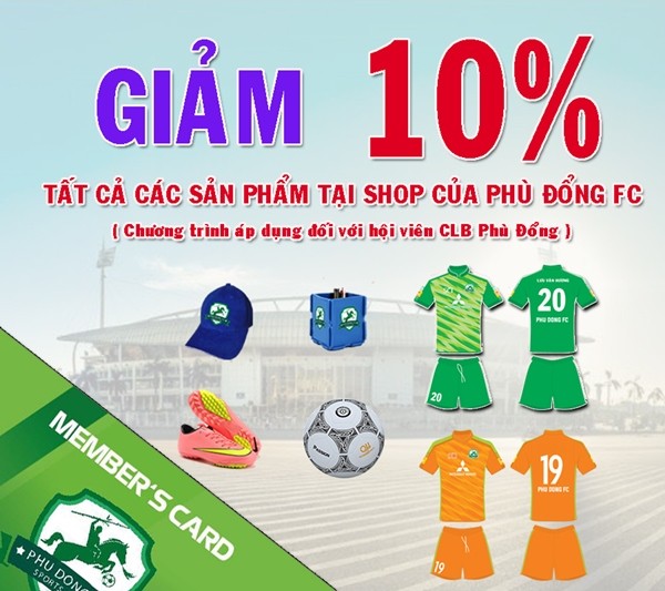 GIẢM 10% TẤT CẢ CÁC ĐƠN HÀNG KHI MUA HÀNG TẠI SHOP CỦA CLB